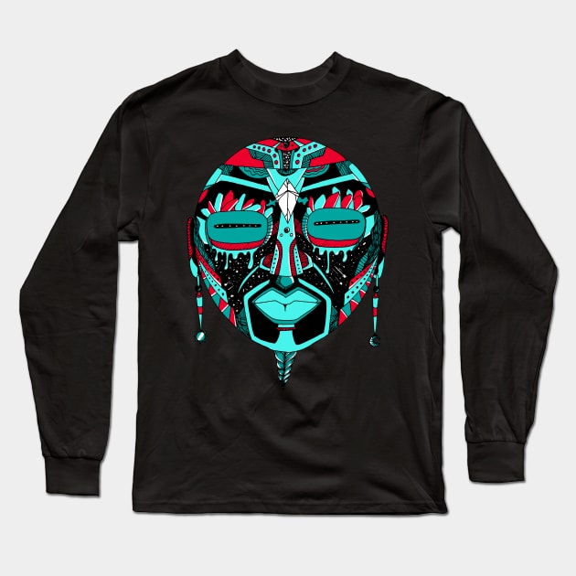 Turqred African Mask 2 Long Sleeve T-Shirt by kenallouis